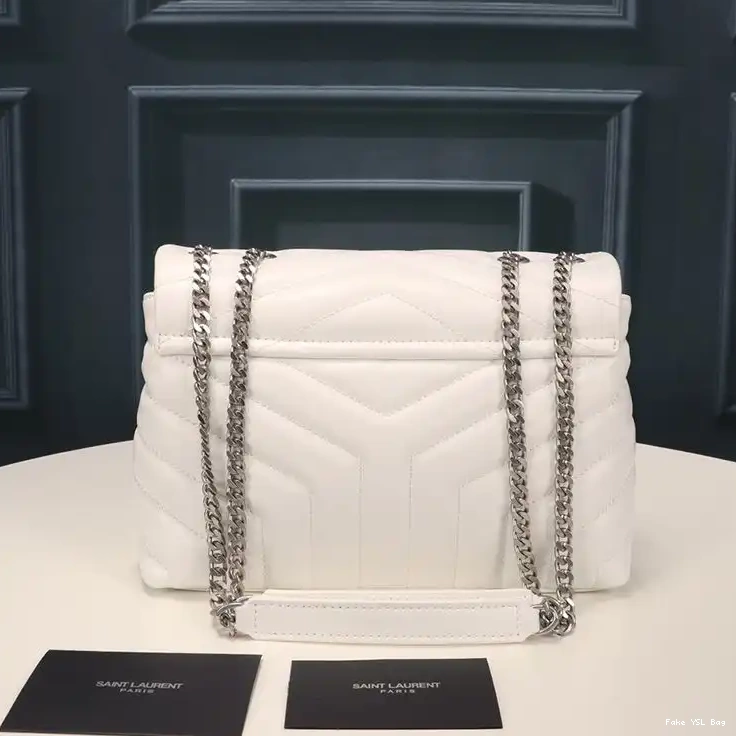 CHEAP Small In Bag Matelasse Chain White Saint Laurent Leather Loulou Silver Y 0408